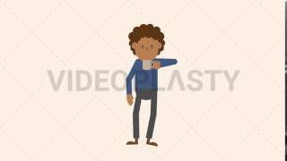 Black Tired Man Drinking Coffee Animation [MOV & GIF]