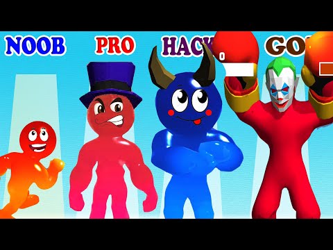 NOOB vs PRO vs HACKER vs GOD in Blob n Giant: Blob Clash Runner 3D Gameplay - Who are you?