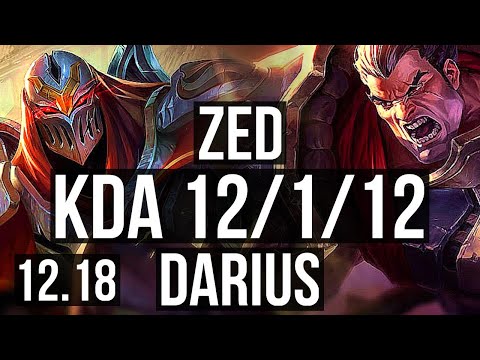ZED vs DARIUS (MID) | 12/1/12, Legendary, 1.0M mastery, 300+ games | EUW Master | 12.18
