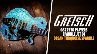 Video thumbnail for Peach Picks | Gretsch G6229TG Limited Edition Players Sparkle Jet BT | Ocean Turquoise Sparkle by Peach Guitars