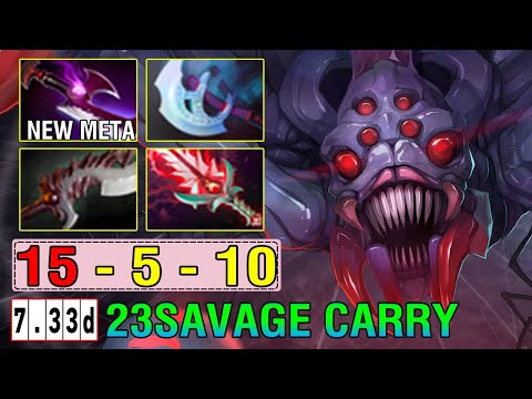 WTF 23savage [Broodmother] Hard Carry Safelane New Meta Build Silver Edge + Manta Super Cancer Dota2