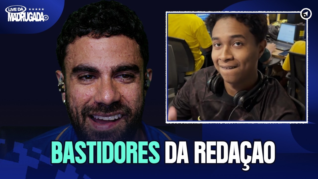 MAIS BASTIDORES DA REDAÇÃO DA CAZÉTV NA ESTREIA DO BRASIL! | LIVE DA MADRUGADA