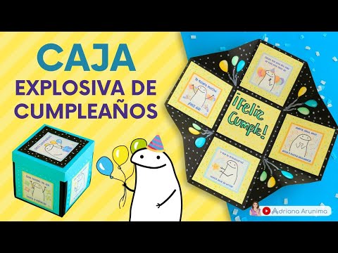 🎂Caja sorpresa explosiva de CUMPLEAÑOS con frases de FLORK 🎈Carta explosiva de regalo de cumpleaños