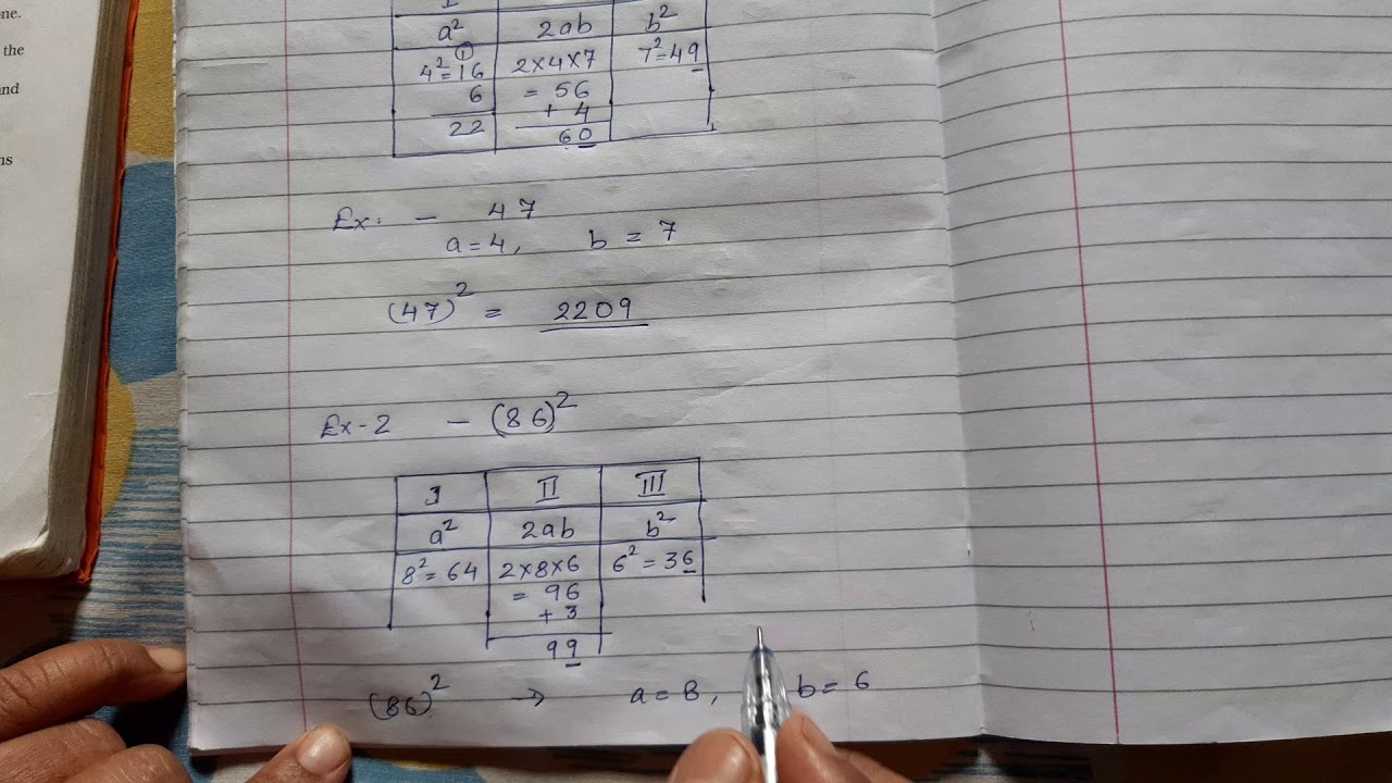 Shortcut Methods For Squaring A Number - 2 - Class VIII - Chapter 3