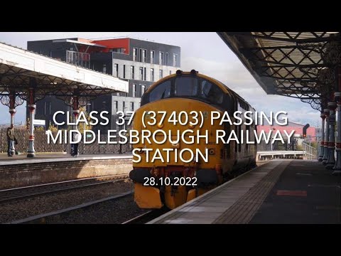 Class 37 (37403) Passing Middlesbrough Railway Station (28.10.2022)
