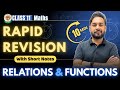 Relations Functions In 10 Mins Rapid Revision Class 11 Maths Relation Function Quick Revision