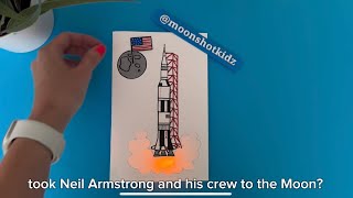 DIY “NASA Saturn V rocket” interactive light-up card.
