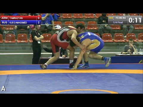 1/4 Final FS - 86 kg: Vahe TAMRAZYAN (ARM) vs. Shamil KUDIAMAGOMEDOV (RUS)