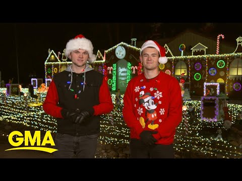 Kyle and Sammy Pratt debut their extravagant Christmas light display on ‘GMA’ l GMA