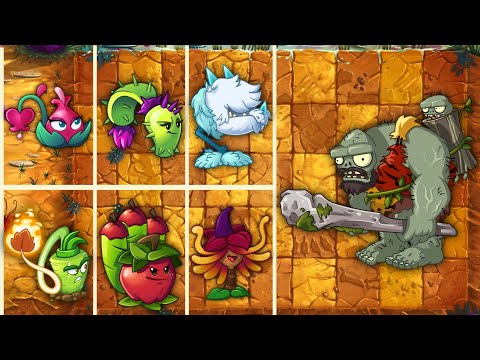 PvZ 2 1000 Plants Level 10-15 vs Jurassic Gargantuar Level 100