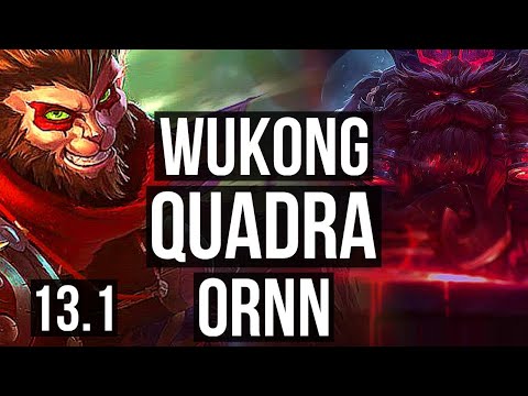 WUKONG vs ORNN (TOP) | Quadra, 6 solo kills, 14/2/5, Legendary, 500+ games | EUW Master | 13.1