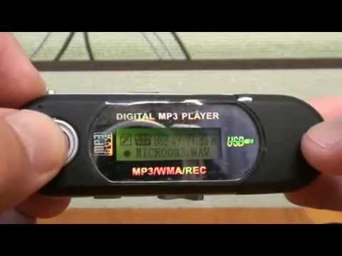 Black 2gb usb mp3 player with voice recorder
