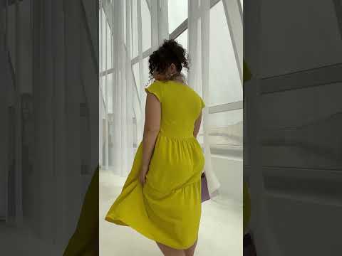 Летнее платье миди из тонкой ткани жатка большие размеры - фото 1 - id-p1640661003