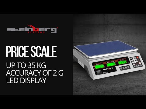 Videó - Árszorzós mérleg- 35 kg / 2 g - fehér - LED