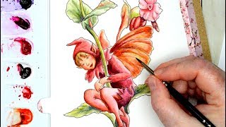 Using Sennelier Watercolors for a Flower Fairy Painting Study