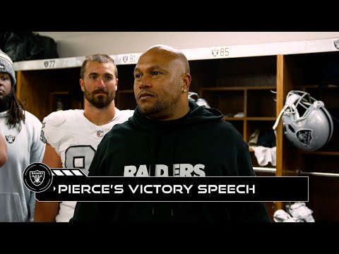 Coach Pierce's Locker Room Victory Speech vs. Chiefs: 'We Believe!' | Raiders | NFL