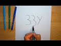 How to draw two birds in love from 33Y | Drawing two birds on a branch from number 33Y