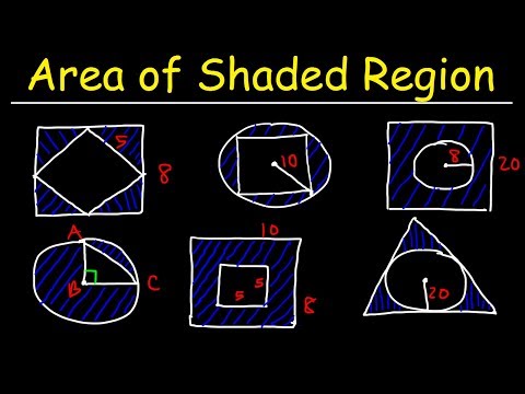 Area of Shaded Region - Circles, Rectangles, Triangles, & Squares - Geometry Video
