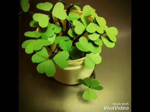 How to make easy 3 leaf clover plant with shape punch..