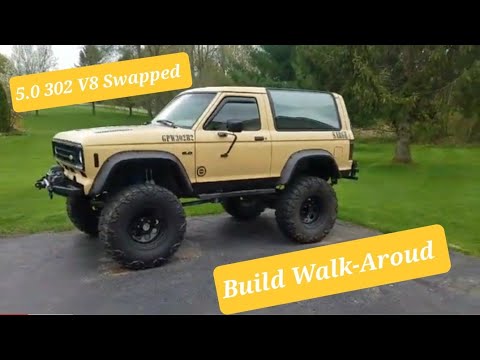 Built V8 Swapped 302 Ford Bronco II Walk Around Video. Details on Complete Build CHECK IT OUT!