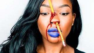 EASY HALLOWEEN MAKEUP: PENCIL THROUGH THE NOSE  | BeautyandMarie