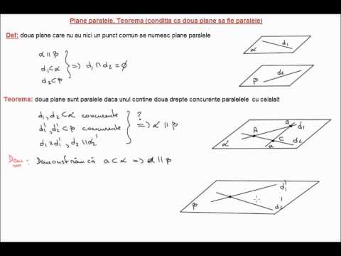 Plane paralele: definitie, teorema, problema rezolvata (8e41)