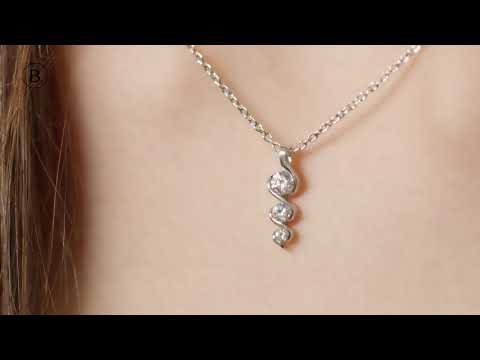 0.38 carat trilogy diamond pendant in white gold