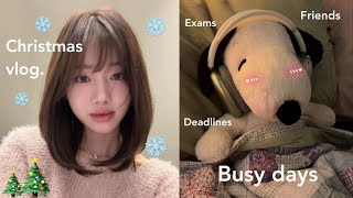 • Korea vlog • Giáng sinh bận rộn: chạy deadlines, ôn thi, self care  ૮꒰ ˶• ༝ •˶꒱ა♡