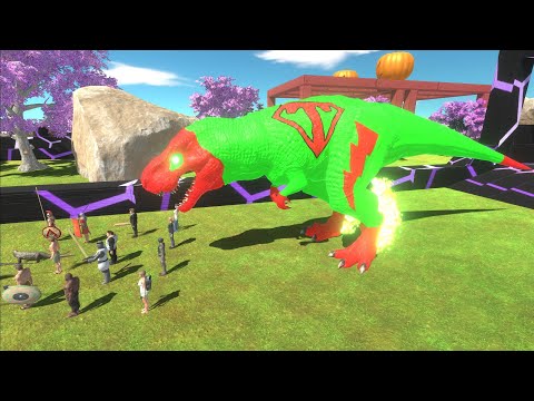 Escape From T-REX SUPERHERO - Escape From Monster - Animal Revolt Battle Simulator