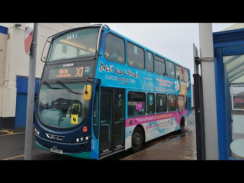 Nighttime journey: Route X10: 7617/NK61 EBF-Arriva Northumbria-VDL DB300/Wright Pulsar Gemini 2