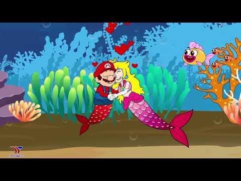 Mermaid Peach Revealed Her Real Body When Saving Mario From Falling Into The Water - Mario Animation