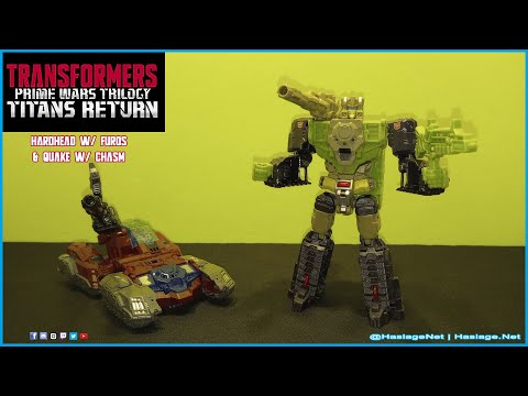 Transformers Titans Return Deluxe Hardhead w/ Furos & Quake w/ Chasm | HNE Toys