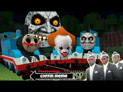 EVIL SCARY MOON AND THOMAS the PENNYWISE.EXE THOMAS MOON.EXE THOMAS.EXE in Minecraft - Coffin Meme