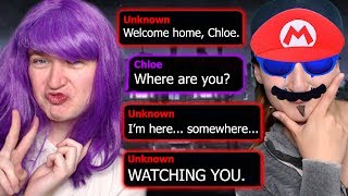 I'M SO CREEPY...WILL SCOTT LIVE OR DIE? | The Watcher Text Story (Part 2 & Bloopers)