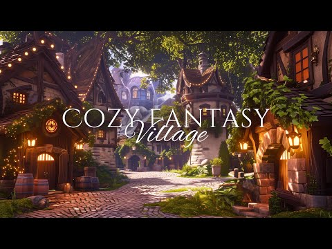 (NO MID-ROLL ADS) Cozy Fantasy Village | Fantasy Music and Ambience 🍃🎶