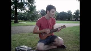 Peter Hufton singing and playing ukulele