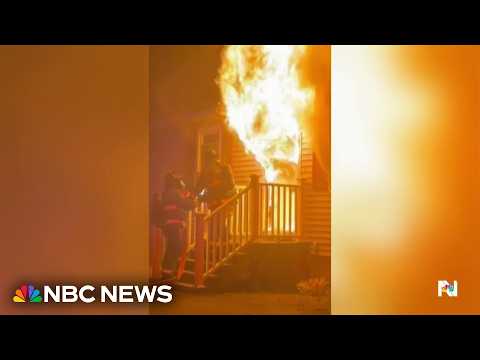 Firefighter survives blaze in New Hampshire
