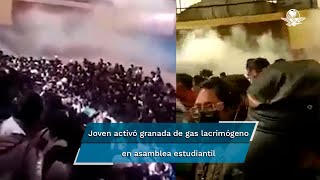 Captan en video estampida humana durante asamblea universitaria en Bolivia; registran 4 muertos
