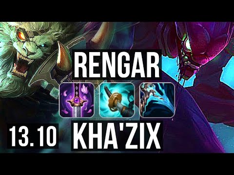 RENGAR vs KHA'ZIX (JNG) | 3.3M mastery, Legendary, 19/4/6 | TR Master | 13.10