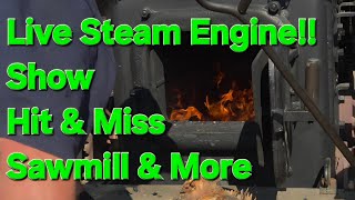 Buckley Antique Engine Show Live Steam Engine Hit And Miss Saw Mill