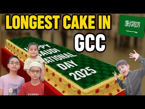History Made 🎉 Cutting the Longest Cake in GCC 🍰 | Saudi National Day 2025 🇸🇦