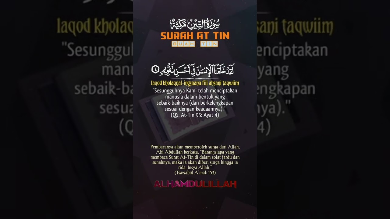 Surah At Tin Dilengkapi Terjemahan Alhamdulillah
