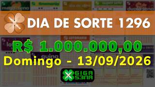 Resultado da Dia de Sorte 1296, Domingo, 13/09/2026