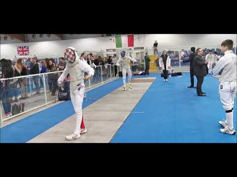 Rome ECC 2020- Direct elimination foil cadets 64 to 32 - Janko Leskovac vs. Abdeljalil Wael -  15-12