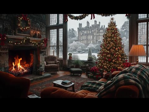 🎄❄️ “Snowy Christmas Morning in the Grand Manor | Cozy Fireplace & Sparkling Tree” ✨🔥