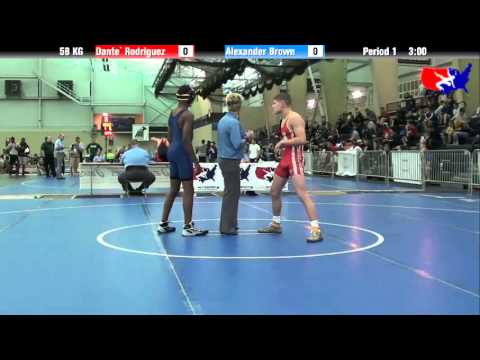Dante` Rodriguez vs. Alexander Brown at 2013 ASICS FILA Cadet Nationals - GR