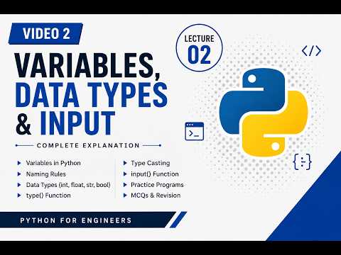 Python Programming Lecture 2 Variables Data Types Input