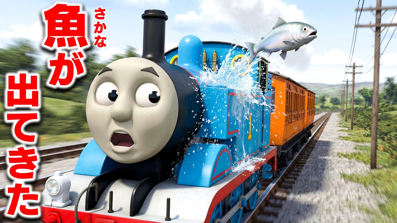 【トーマス】体から魚が飛び出した！爆発注意のトーマス！釣りをしたら調子がおかしくなった！バスのバーティーとどっちが速いのか競争！きかんしゃトーマス™：ソドー島の不思議【ほぅ】