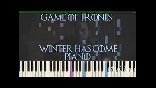 Winter Has Come - Game of Thrones[Piano|Synthesia Tutorial]