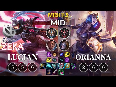 VG Zeka Lucian vs Orianna Mid - KR Patch 11.5